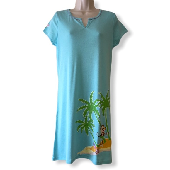 MUDD LIGHT BLUE GRAPHIC FUNNY NIGHT GOWN - Picture 1 of 5